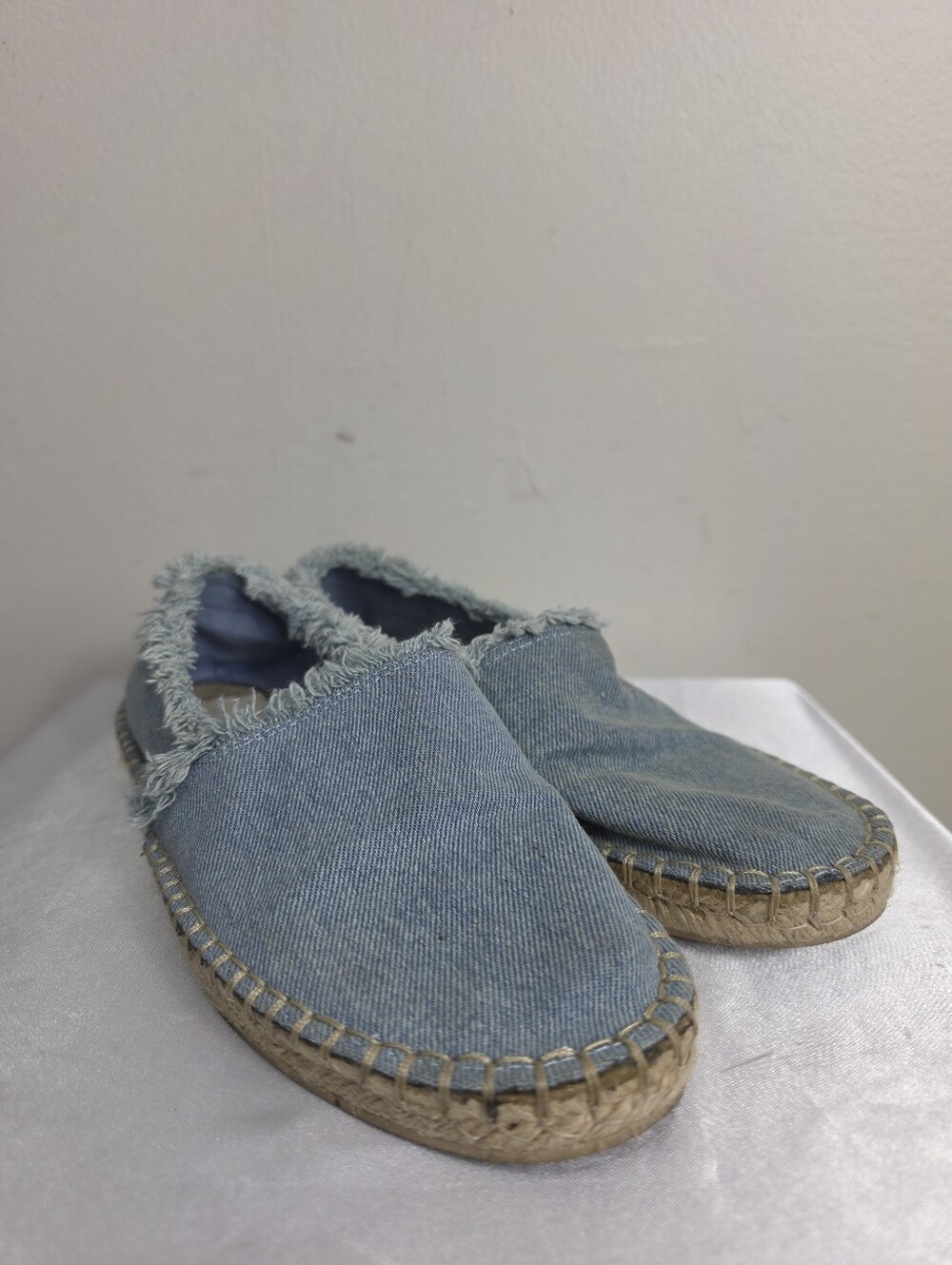 Zara Women’s Denim Espadrille Moccasins - Light Blue